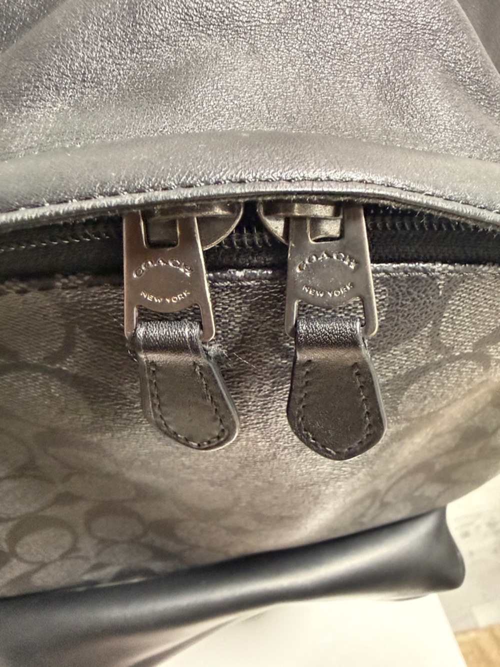 Coach Men's Charcoal Signature Canvas Backpack - Picture 3 of 7